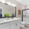 Bathroom with double sink & shower