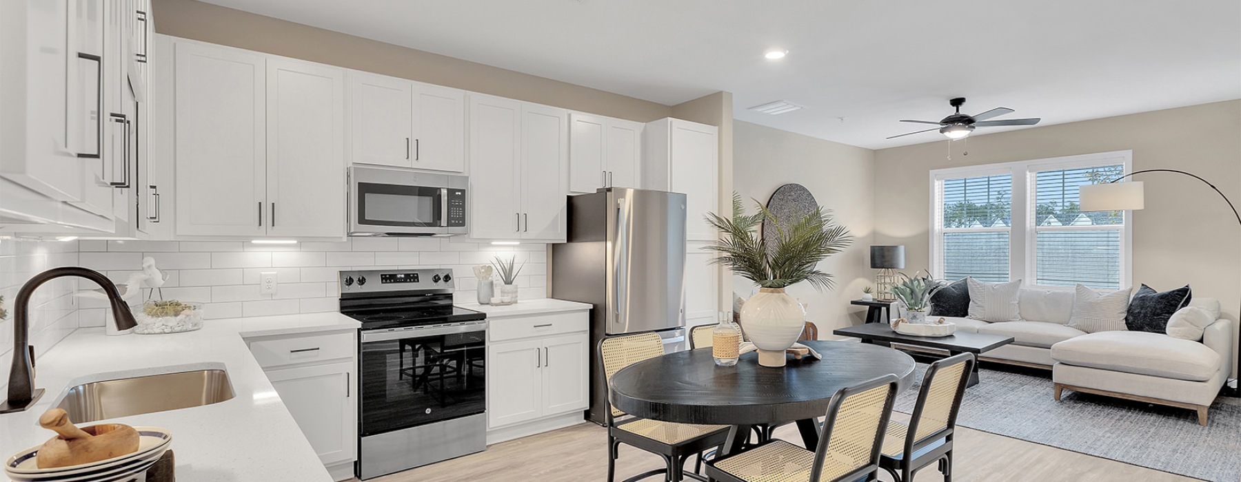 Well-lit kitchen with ample counter space